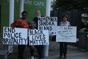 Diane Ragsdale (far left), a former Dallas City Council member, said marches and protests can help deliver the message and create the change that is necessary to eliminate police brutality.
