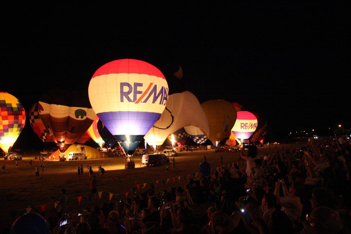 Festival goers line up to see the balloons take flight on Sept. 18. 103,00 people attended last year.