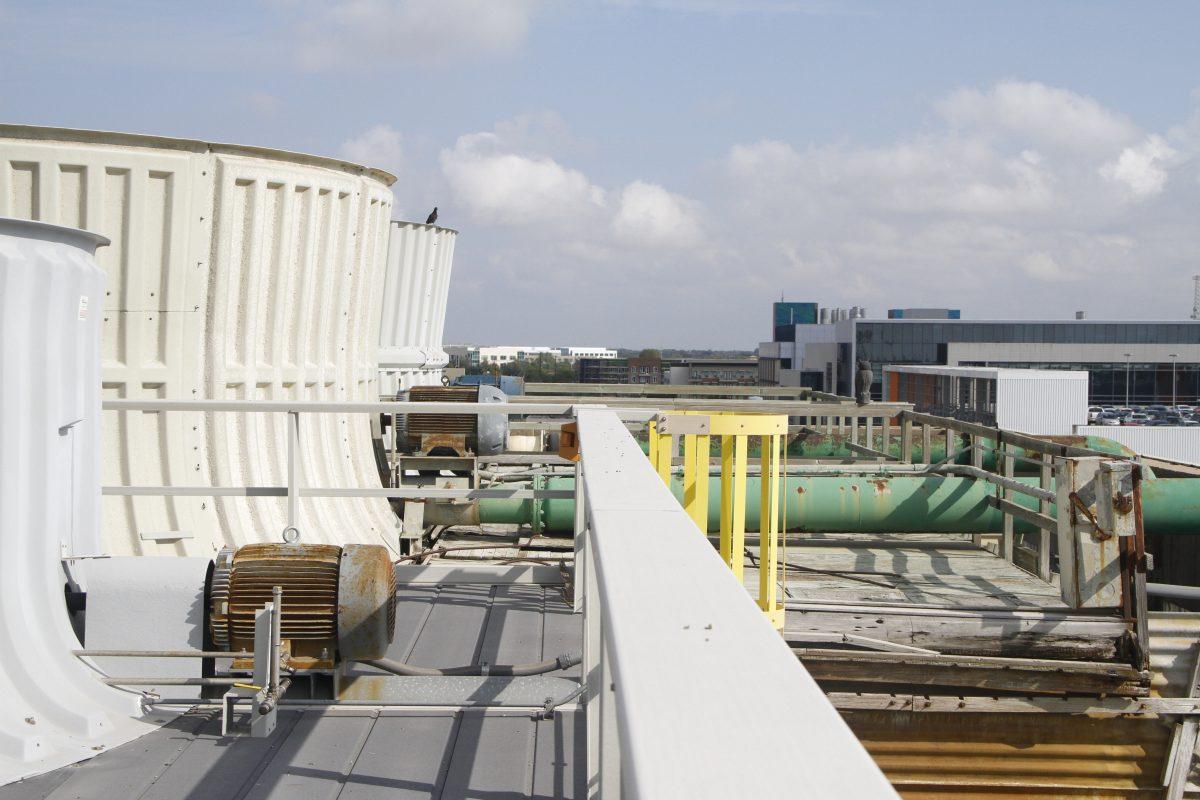 UTD’s Energy Plant, which has been in operation since the 1970s, is located  on the southern end of Rutford Avenue and provides heating and cooling for the campus. Photo by Noah Whitehead | Mercury Staff.