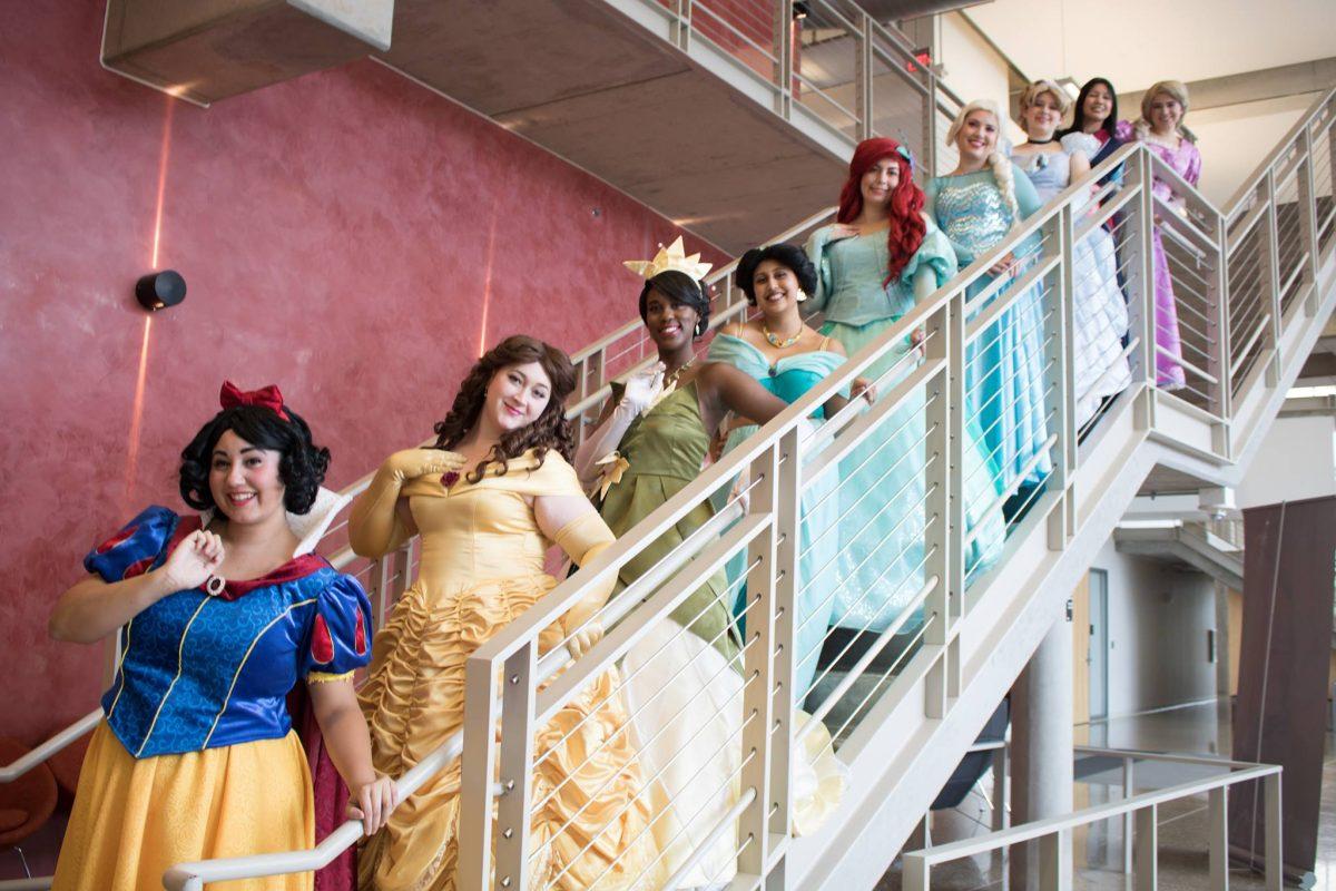 The UTD chapter of Princesses with a Purpose, an organization working with hospitalized children, launched in 2016. Its members dress as princesses from Disney franchises. Photo courtesy of Pricesses with a Purpose.