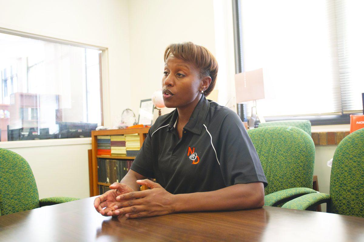 Desiree Allen BA ’99 was an athlete at UTD before becoming one of the only female football coaches in Texas. Photo by Medha Somisetty | Mercury Staff.