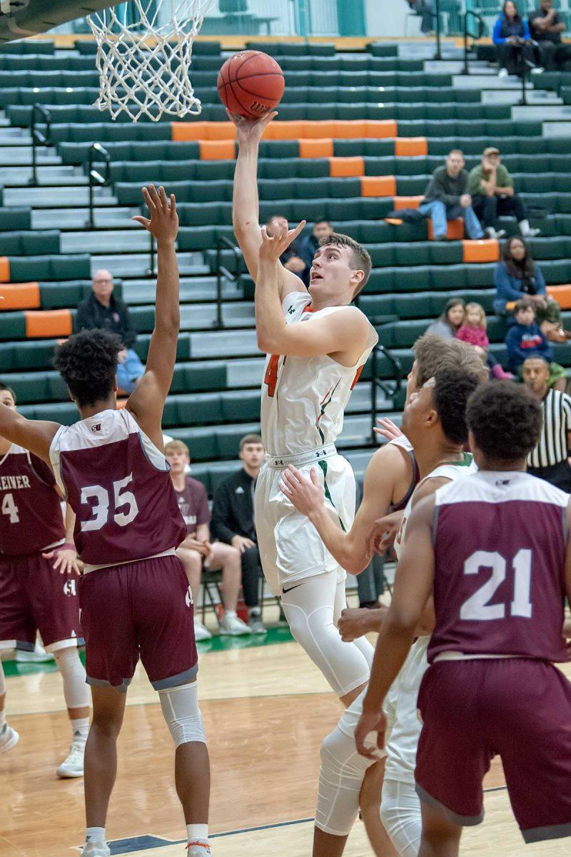 Interdisciplinary studies sophomore and forward-center Hans Burwitz scored 18 points for the Comets in a Nov. 19 game against Schreiner University. Photo courtesy of UTD Athletics.