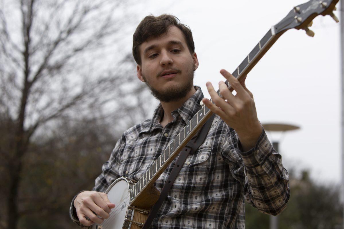 Mathematics senior Justin Mills, who performs under the name “Levees,” recently released an EP in December. He started producing music during the summer of 2018. Photo by Noah Whitehead | Photo Editor.