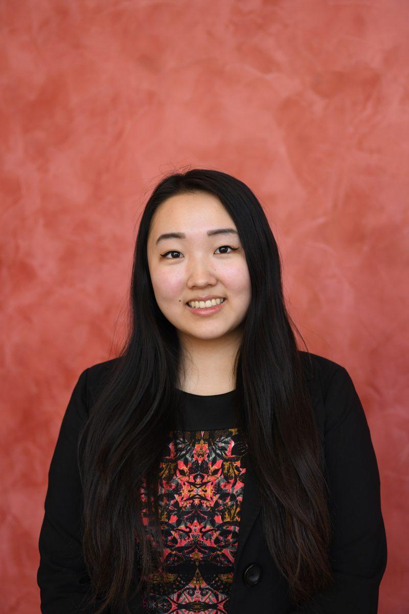 Danni Yang, a neuroscience senior, is running for president on the "Ignite" ticket. Her vice presidential running mate is Kyle Tupper, a finance junior. Photo by Aasav Sureja | Mercury Staff.
