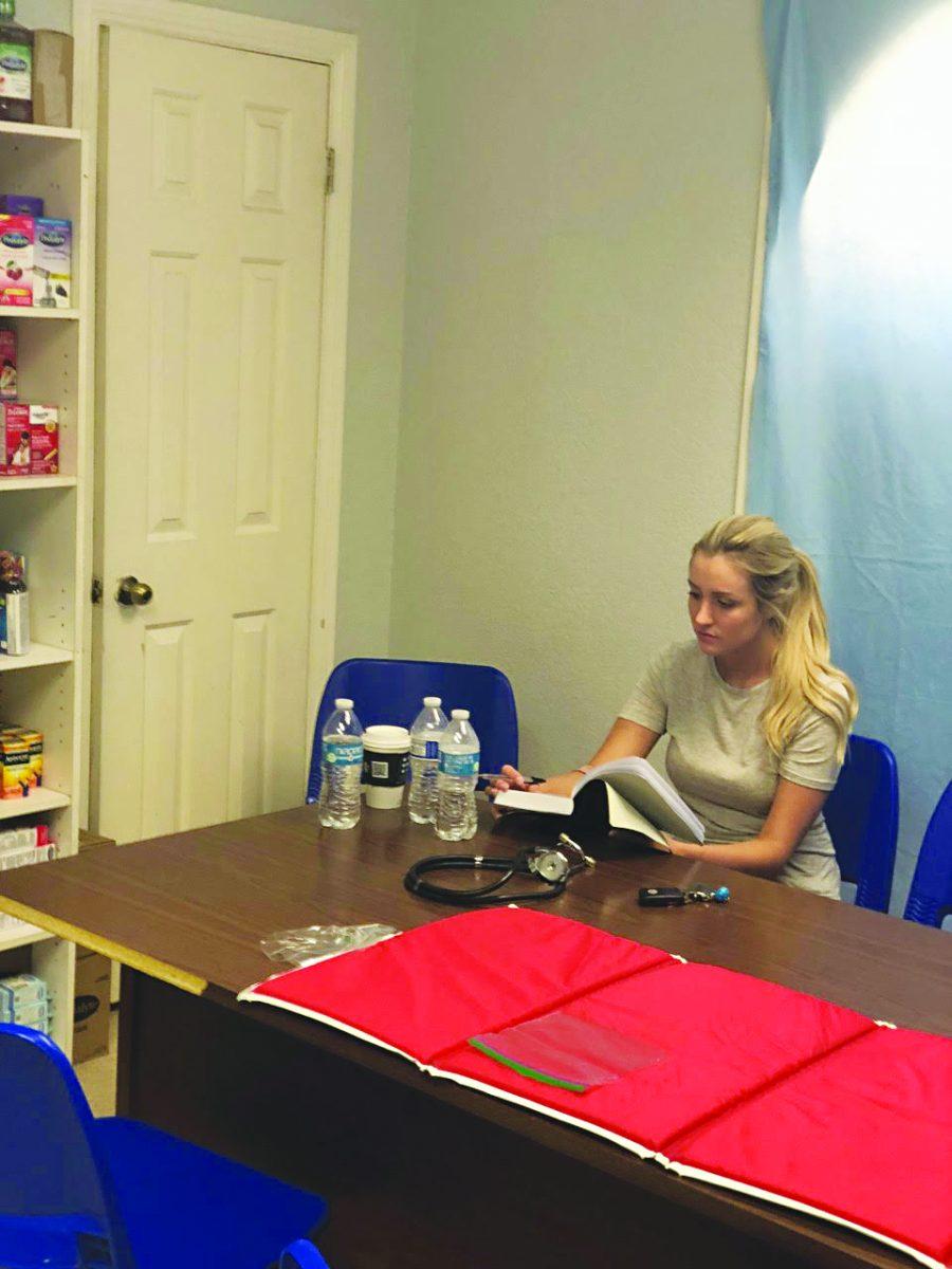 Ashtyn Tayler, who completed her post-baccalaureate degree at UTD, travelled to border town McAllen, Texas to help gather medical assistance for immigrants. Photo courtesy of Ashtyn Tayler.