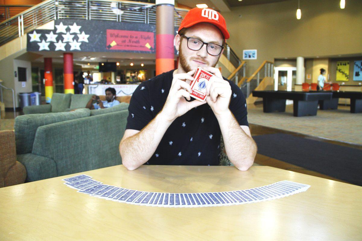 Freshman Micah Katz started doing magic tricks when he was 13 years old. Photo by Roshan Khichi | Mercury Staff