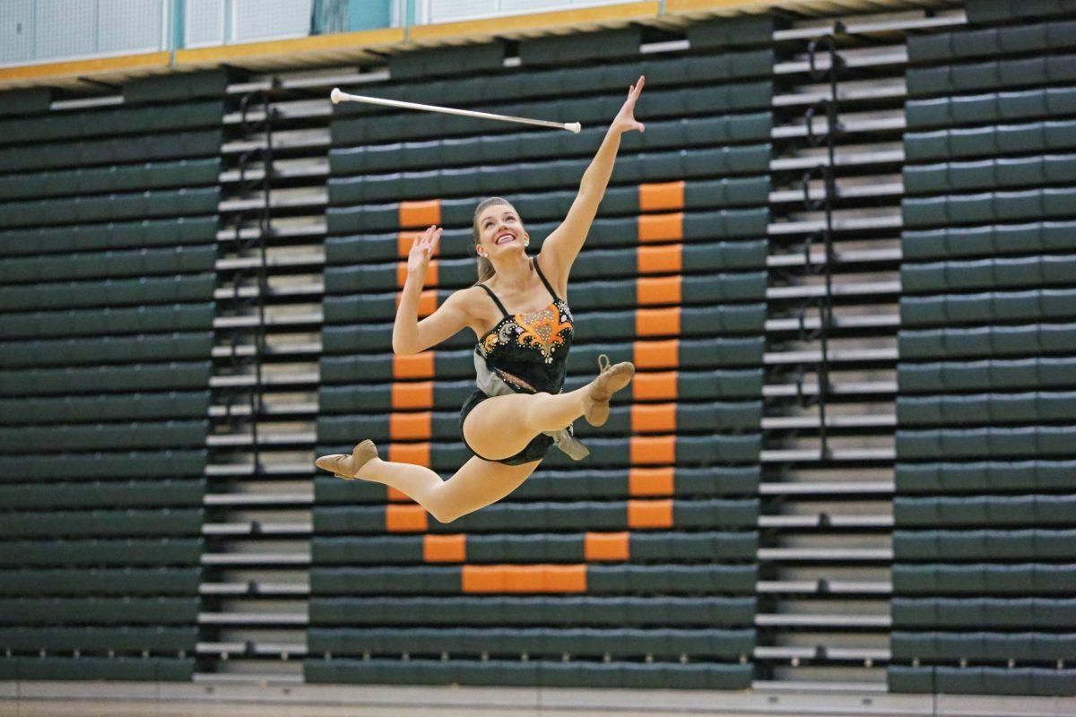 Child learning and development junior Samantha Prazak began baton twirling in her childhood and reconnected with the sport when she tried out for a high school team. Photo by Roshan Khichi | Mercury Staff