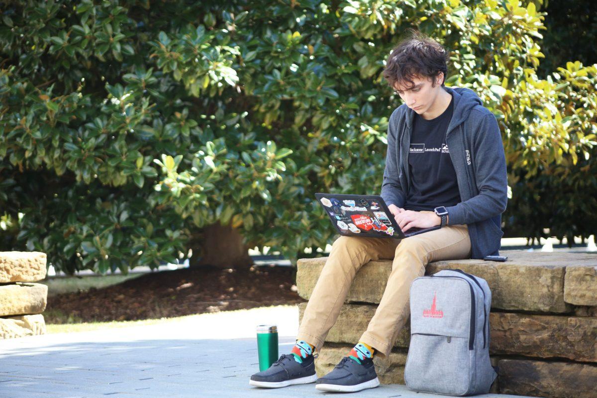 Computer science senior Pablo Peillard’s start-up is meant to help developers build applicatsions. Photo by Rohan Khichi | Mercury Staff