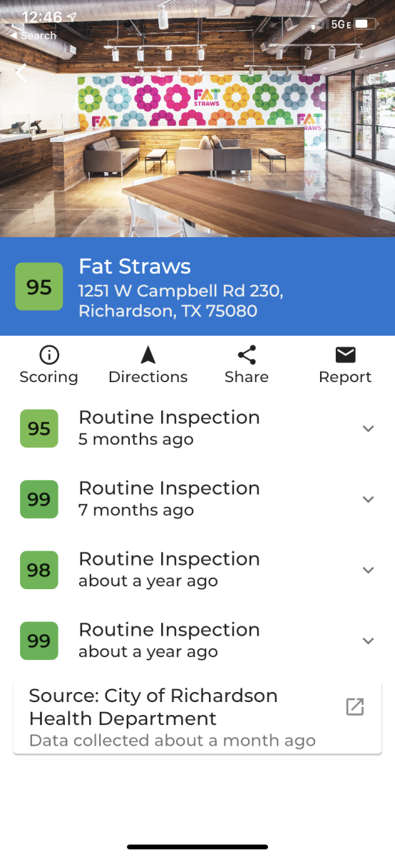 SafeDish aggregates health inspection data from food establishments and displays inspection scores, sanitary violation information and links to the inspection reports.