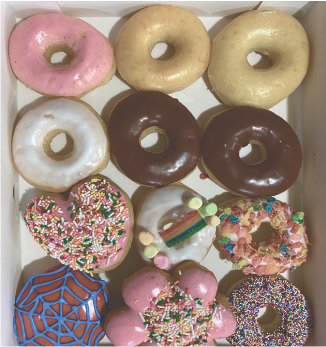 A mystery box of food from Custer Donut. Photo By Tejal Dhan | Managing Editor