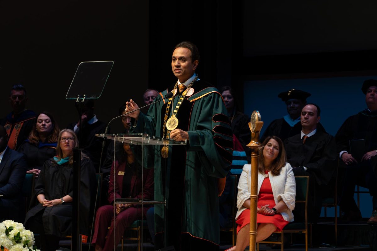 President Moghe speaks at his investiture ceremony.