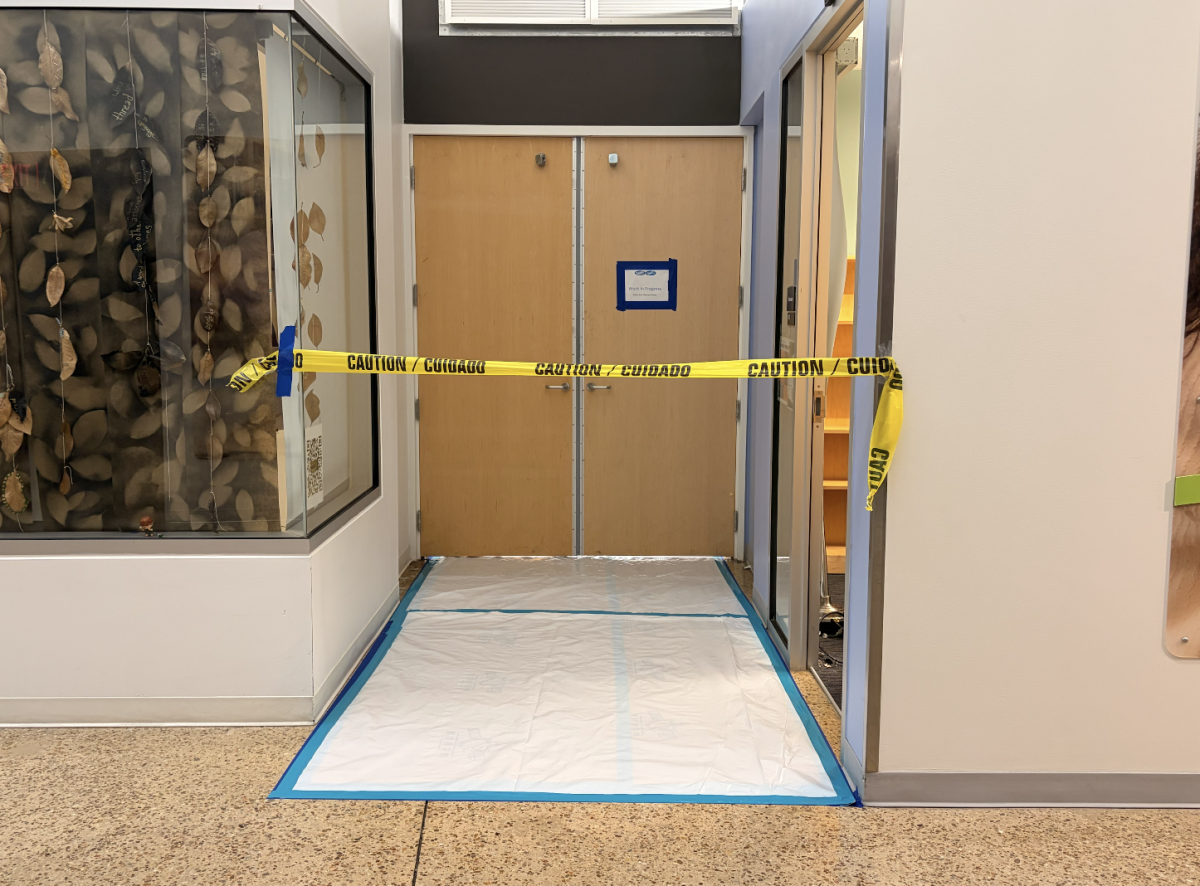 Caution tape blocks access to ATC 1.602 as cleanup continues after a May 31 fire.